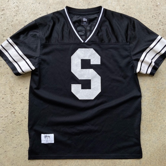 Stussy Other - Stussy Short Sleeve Black Mesh Spellout Jersey